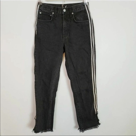 Y2K side zip reflective distressed jeans - Picture 5 of 10